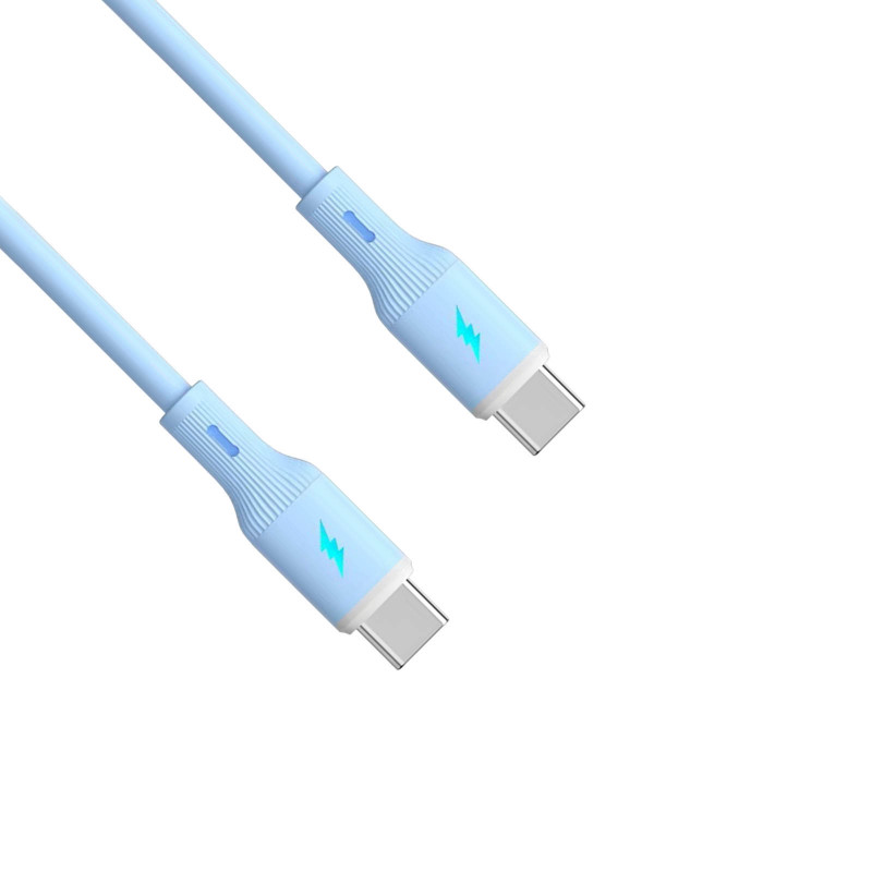 Akyga AK-USB-68 cavo USB USB-C (m) / USB-C (m), USB 2.0, 60W, 1 m, blu, silicone
