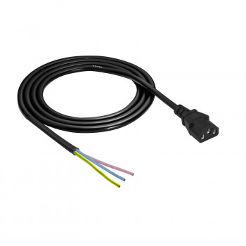 Akyga AK-OT-02A cavo di alimentazione IEC C13 a estremità aperta, CCA 3 x 0,5 mm², 1,5 m, nero