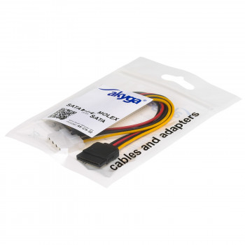 Akyga AK-CA-32 cavo distributore alimentazione SATA (connettore maschio) a SATA (connettore femmina) + Molex (connettore femmina), 2x 15 cm
