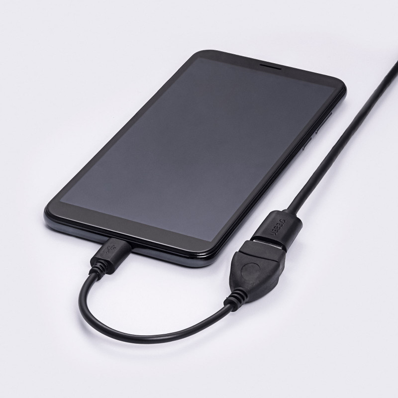 Akyga AK-AD-09 cavo adattatore OTG Micro USB-B (M) a USB-A (F), 15 cm, nero