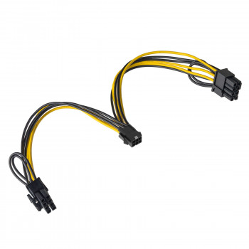 Akyga AK-CA-55 distributore alimentazione scheda grafica PCI-E 6 pin (connettore femmina) a 2x PCI-E 6+2 pin (connettore maschio), 2x 15 cm