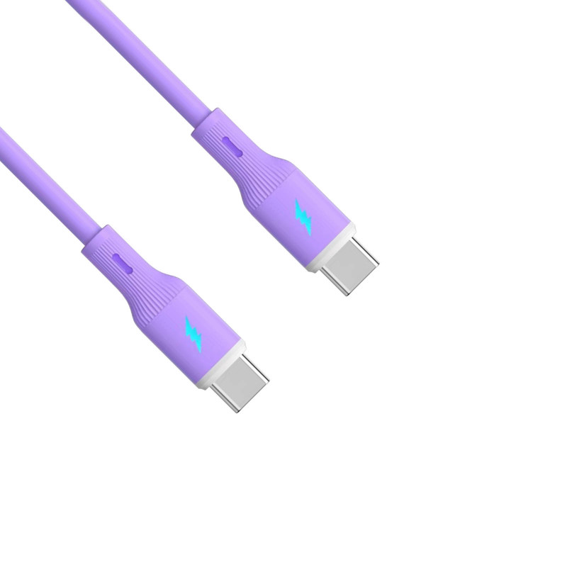 Akyga AK-USB-70 cavo USB USB-C (m) / USB-C (m), USB 2.0, 60W, 1 m, viola, silicone