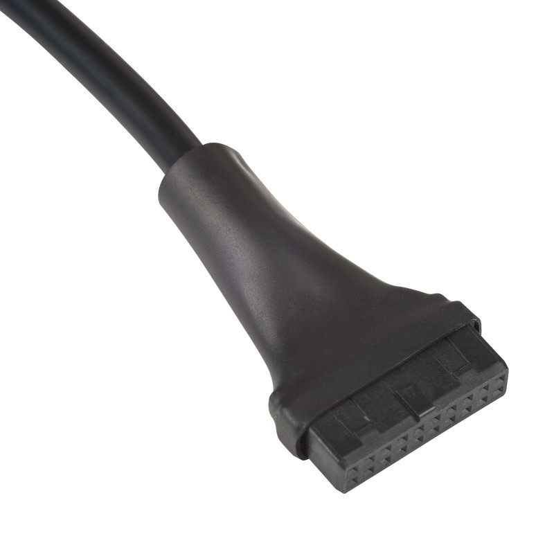 Akyga AK-CA-75 cavo adattatore header interno USB 2.0 9 pin (M) a USB 3.0 19 pin (F), 20 cm, nero