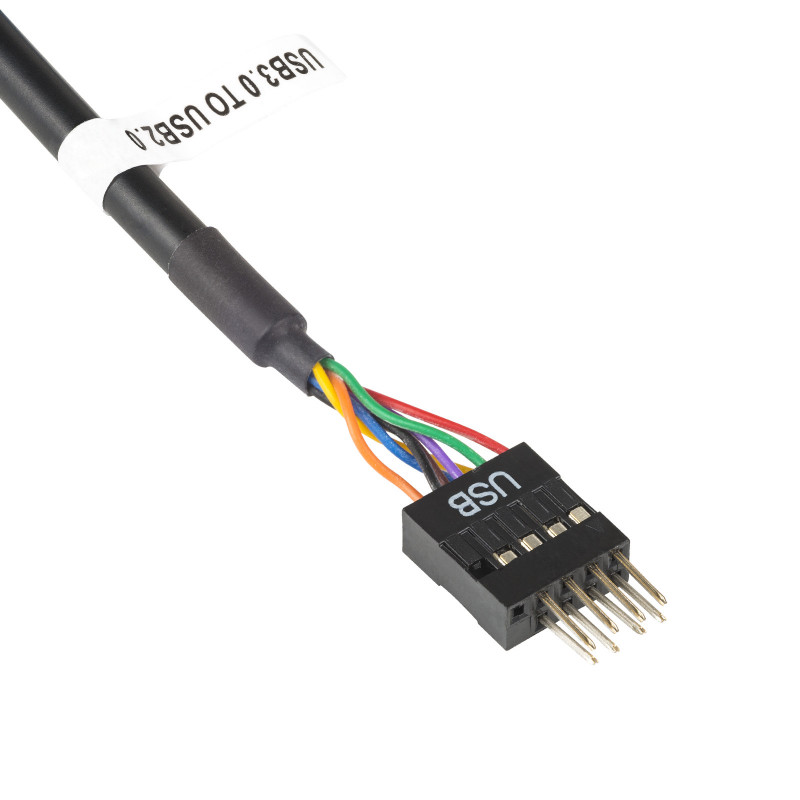 Akyga AK-CA-75 cavo adattatore header interno USB 2.0 9 pin (M) a USB 3.0 19 pin (F), 20 cm, nero