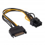 Akyga AK-CA-80 cavo adattatore da SATA alimentazione a PCIe 6+2 pin, 15 cm