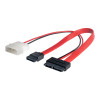 Akyga AK-CA-45 cavo adattatore Slimline SATA, Slim SATA (femmina) a SATA dati (femmina) + Molex (maschio), 2x 20 cm