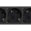 Akyga AK-SP-06B ciabatta con protezione da sovratensione, 5x prese Schuko CEE 7/3 (tipo F), interruttore, 3 m, nero