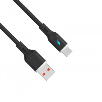 Akyga AK-USB-62 cavo USB USB-A (m) / USB-C (m), USB 2.0, 18W, 1 m, nero, silicone