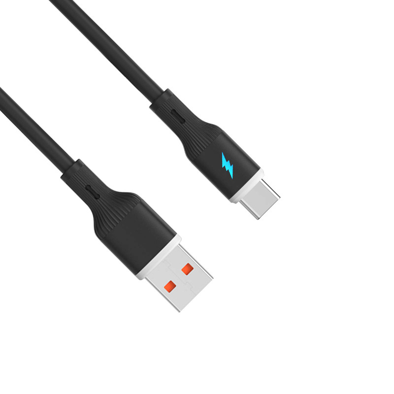Akyga AK-USB-62 cavo USB USB-A (m) / USB-C (m), USB 2.0, 18W, 1 m, nero, silicone