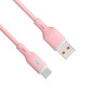 Akyga AK-USB-61 cavo USB USB-A (m) / USB-C (m), USB 2.0, 18W, 1 m, rosa, silicone