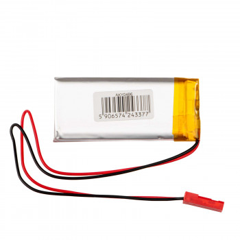 Akyga AKY0486 batteria ricaricabile Li-Po LP502248 3,7 V 450 mAh con PCM, connettore JST 2,54 mm 2 pin, cavo 150 mm