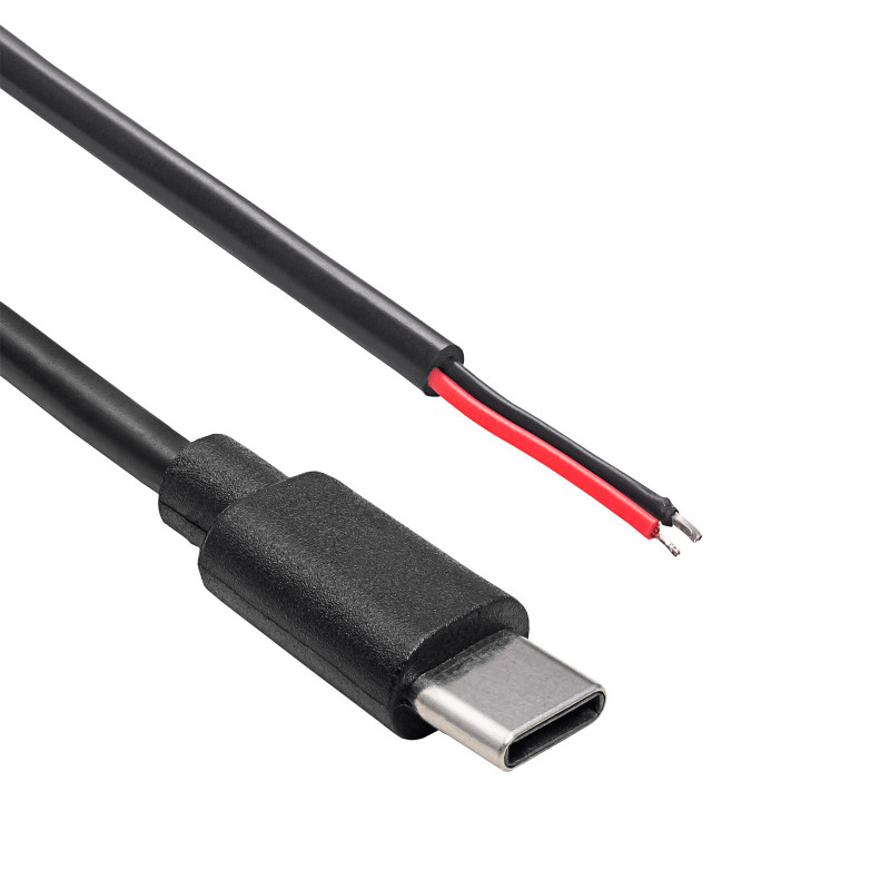 Akyga AK-SC-38 cavo di servizio connettore USB-C con estremità aperta, 10 W (5 V / 2 A), 1 m, nero