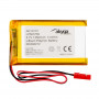 Akyga AKY0107 batteria ricaricabile Li-Po LP503759 3,7 V 1350 mAh con PCM, connettore JST 2,54 mm 2 pin, cavo 150 mm