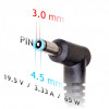 Akyga AK-ND-40 alimentatore da auto per notebook 19,5 V / 3,33 A, 65 W, 4,5 x 3,0 mm + pin, per HP