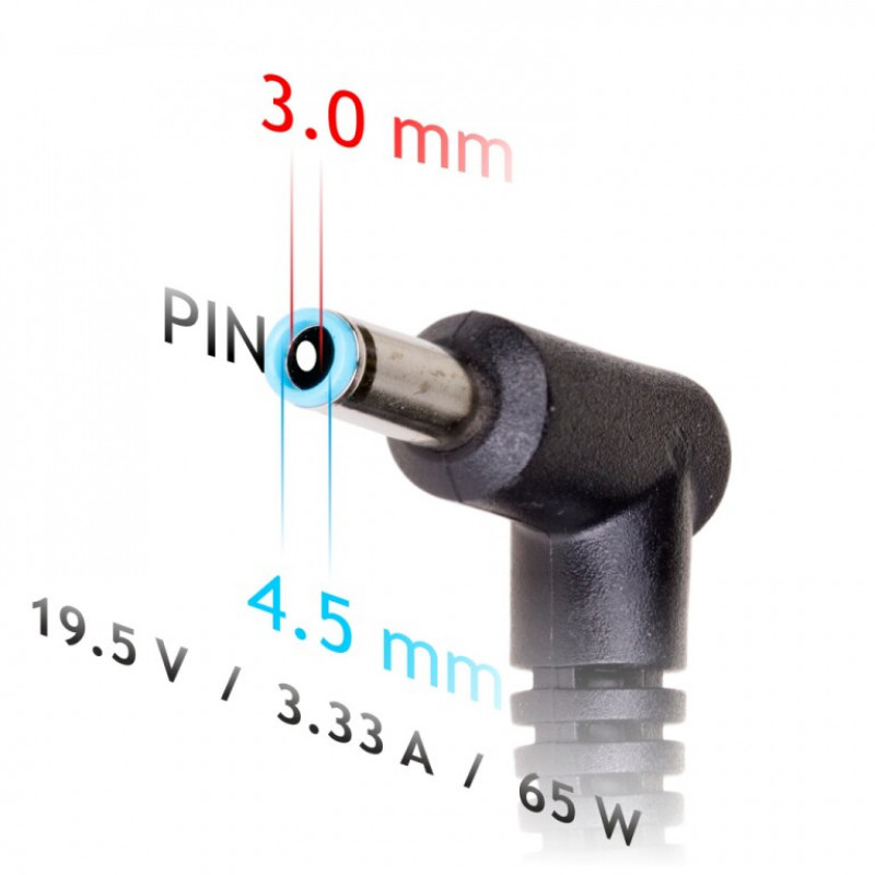 Akyga AK-ND-40 alimentatore da auto per notebook 19,5 V / 3,33 A, 65 W, 4,5 x 3,0 mm + pin, per HP