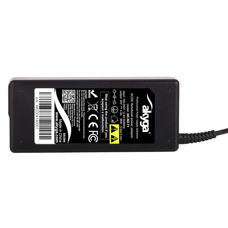 Akyga AK-ND-71 alimentatore per notebook 20 V / 4,5 A, 90 W, 5,5 x 2,5 mm, 1,2 m, per Lenovo