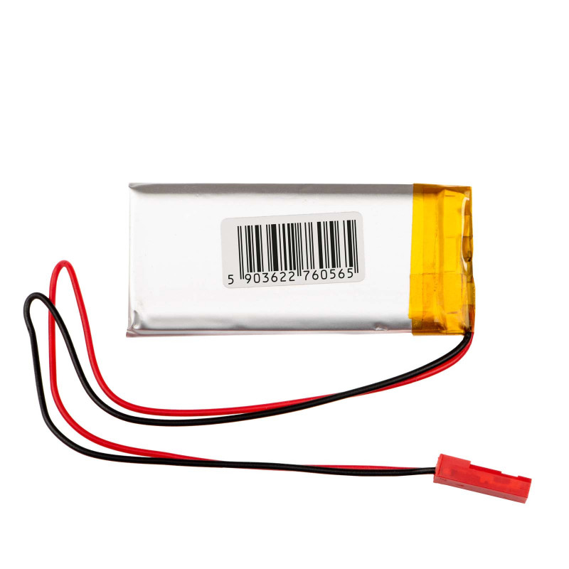 Akyga AKY0623 LP103058 batteria ricaricabile Li-Po 3,7 V 1700 mAh con PCM, connettore maschio JST 2,54 mm 2 pin, cavo 150 mm