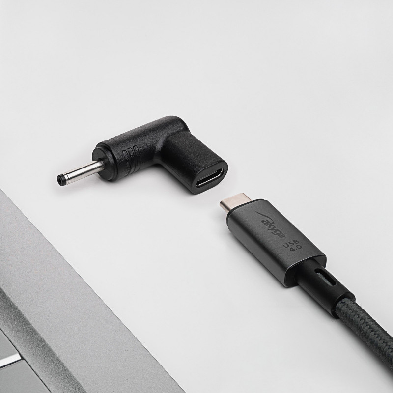Akyga AK-ND-C06 adattatore di ricarica USB-C a DC 3,0 x 1,0 mm per notebook, 18,5-20 V, 100 W