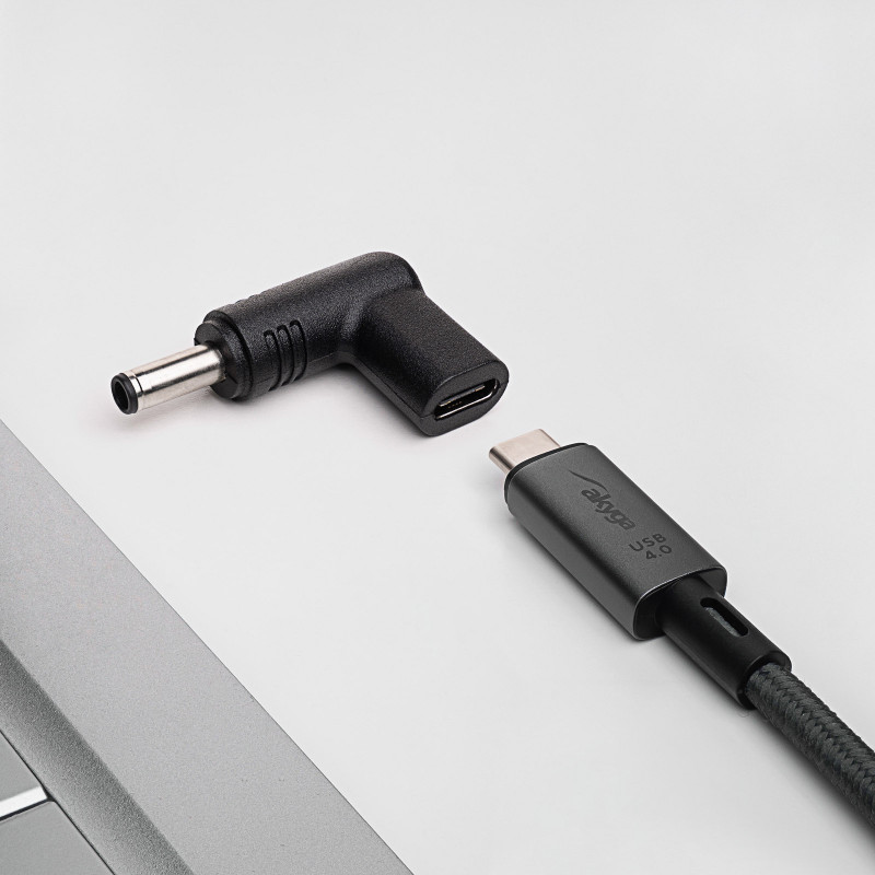 Akyga AK-ND-C10 adattatore di ricarica USB-C a DC 4,5 x 3,0 mm + pin per notebook, 18,5-20 V, 100 W, per Dell