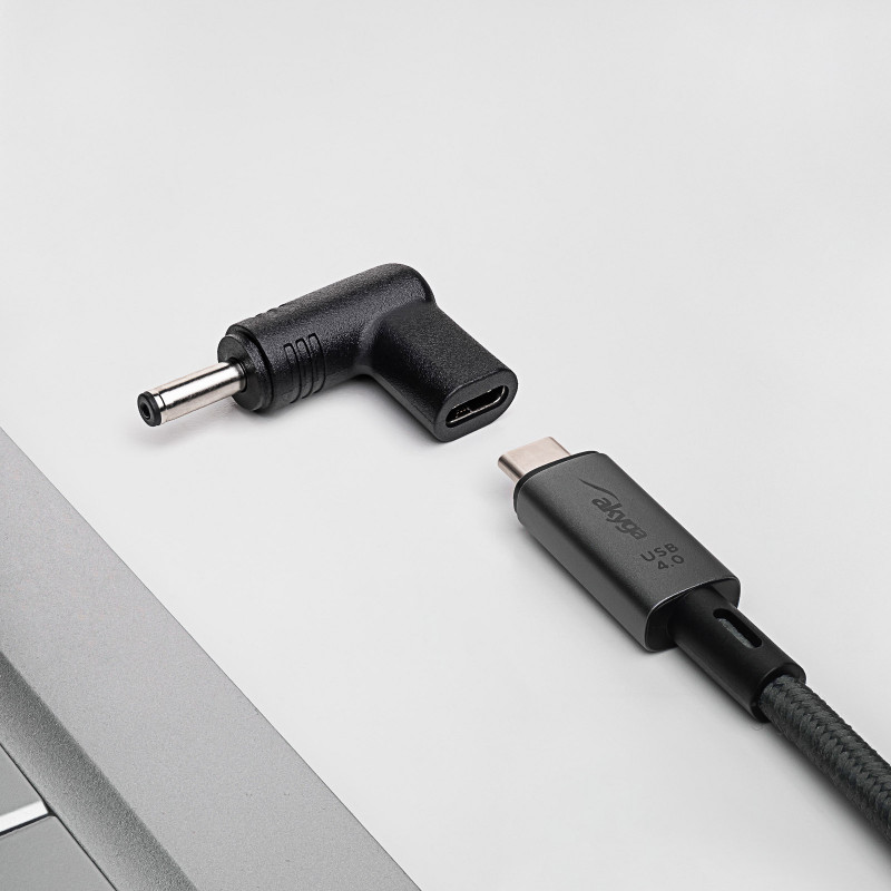 Akyga AK-ND-C15 adattatore di ricarica USB-C a DC 4,0 x 1,3 mm per notebook, 18,5-20 V, 100 W
