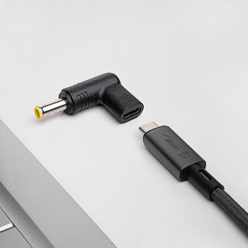 Akyga AK-ND-C16 adattatore di ricarica USB-C a DC 5,5 x 3,0 mm + pin per notebook, 18,5-20 V, 100 W