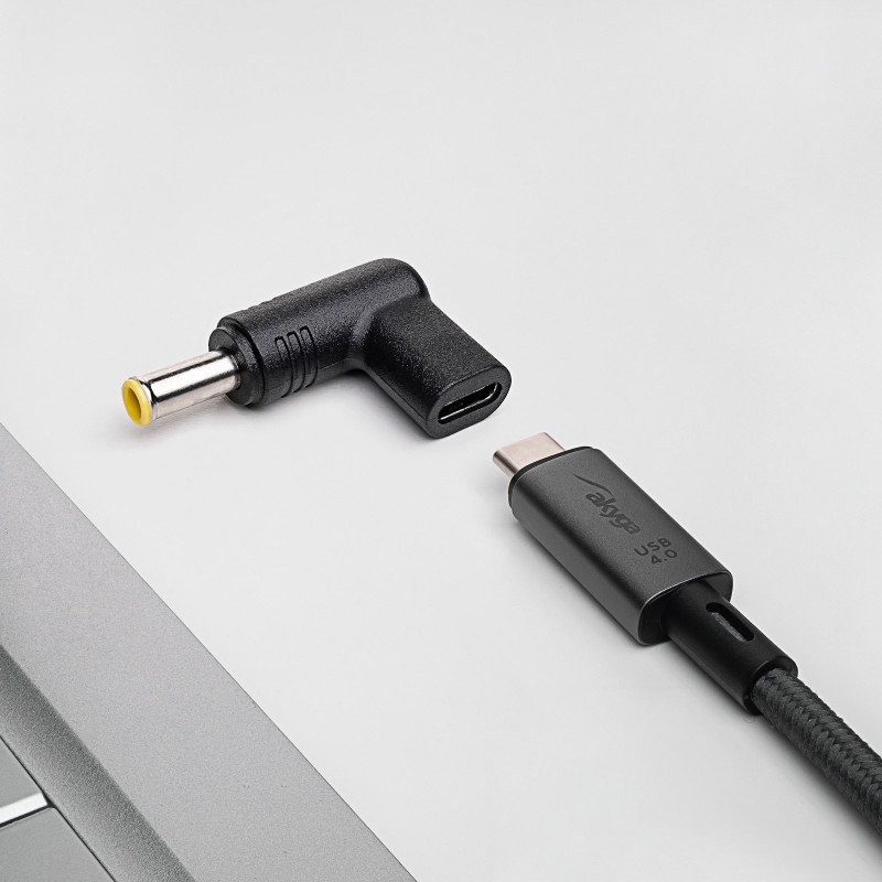 Akyga AK-ND-C16 adattatore di ricarica USB-C a DC 5,5 x 3,0 mm + pin per notebook, 18,5-20 V, 100 W