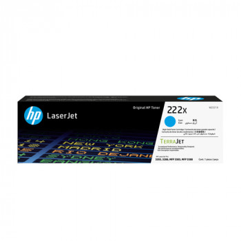 HP 222X W2221X cartuccia toner LaserJet originale ad alta resa, ciano, fino a 2.500 pagine