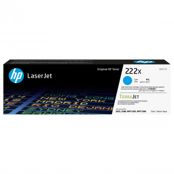 HP 222X W2221X cartuccia toner LaserJet originale ad alta resa, ciano, fino a 2.500 pagine