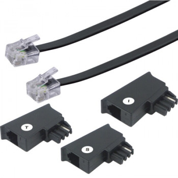 Schwaiger TAL6306533 cavo di collegamento telefonico, universale, 6 m, RJ-11, nero