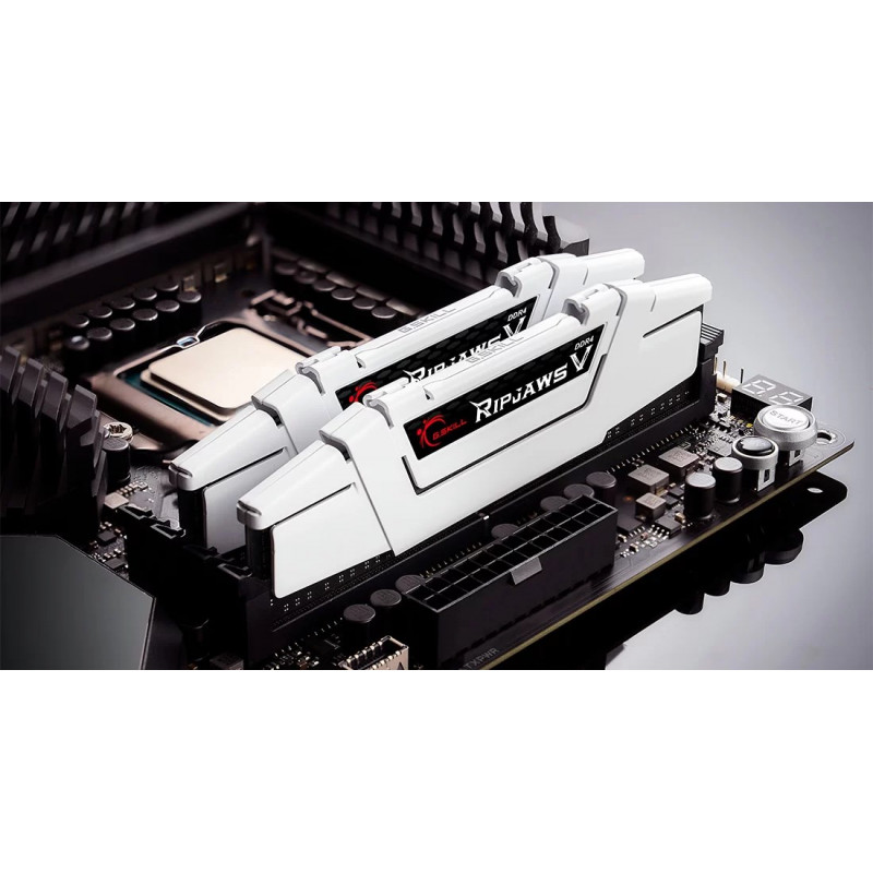 G.Skill Ripjaws V F4-3200C16D-16GVWB kit di memoria DDR4-3200, 16 GB (2 x 8 GB), CL16, bianco