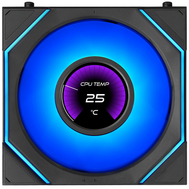 Lian Li UNI FAN SL-INF LCD FLEX Wireless ventole per case (3 pz.) con controller, ARGB e LCD, Reverse Blade, 120 mm, nere