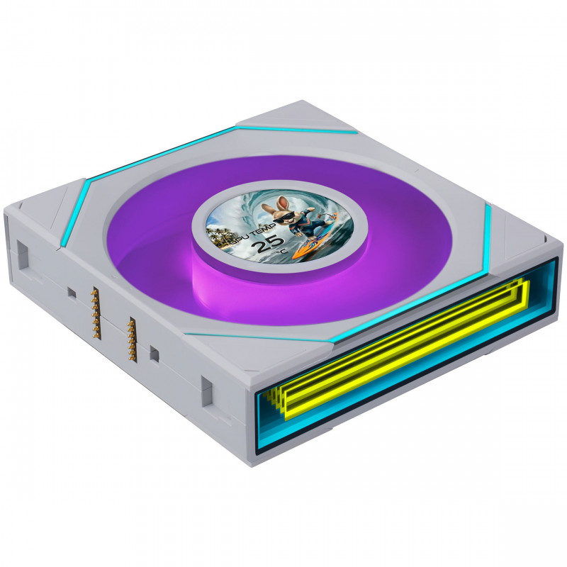 Lian Li UNI FAN SL-INF LCD FLEX Wireless ventole per case (3 pz.) con controller, ARGB e LCD, Reverse Blade, 120 mm, bianche