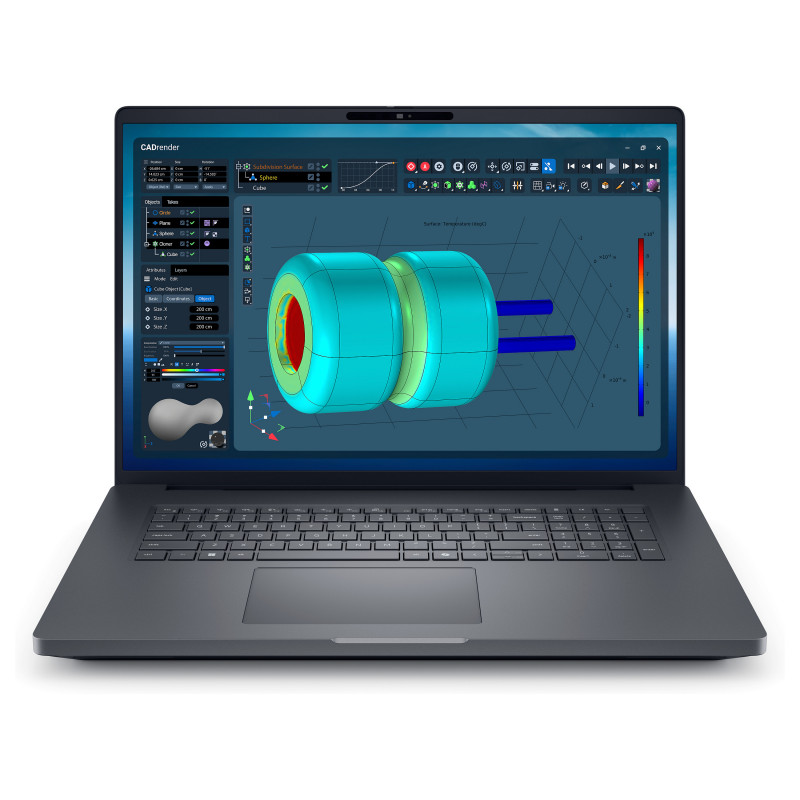 Dell Pro Max 18 Plus MB18250 notebook, 18 pollici, Intel Core Ultra 7 265HX, 32 GB RAM, 1 TB SSD, NVIDIA RTX PRO 2000, Windows 11 Pro