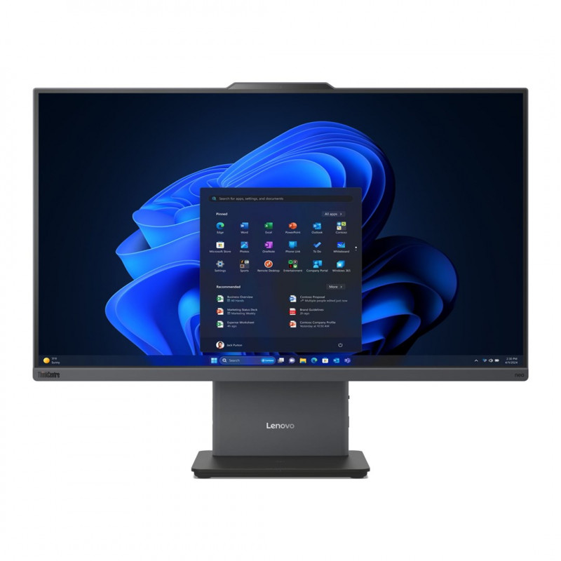 PC all-in-one Lenovo ThinkCentre NEO 50a G5 AIO, Intel Core 5 210H, touchscreen FHD da 27 pollici, 16 GB RAM, 512 GB SSD, Windows 11 Pro, grigio + lucchetto a cavo Kensington (4Z10P40247)