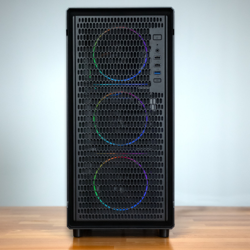 Case PC Kolink AM2 ARGB Midi Tower, ATX, vetro temperato, 4 ventole da 120 mm incluse, nero