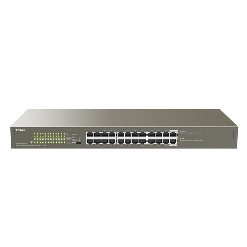 Switch PoE Tenda TEG1124P-24-250W, 24 porte, 250 W