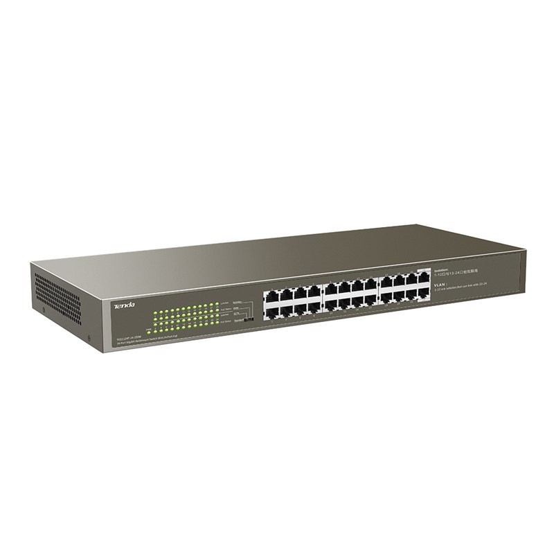 Switch PoE Tenda TEG1124P-24-250W, 24 porte, 250 W