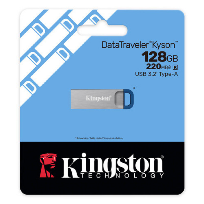 Kingston DataTraveler Kyson DTKNG2/128GB chiavetta USB, 128 GB, USB 3.2 Gen 1, in metallo