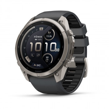 Smartwatch Garmin Fenix 9 Pro inReach, 51 mm, cassa in titanio, cinturino in silicone grafite/nero
