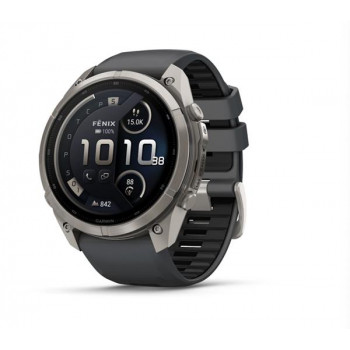 Smartwatch Garmin Fenix 9 Pro inReach, 51 mm, cassa in titanio, cinturino in silicone grafite/nero