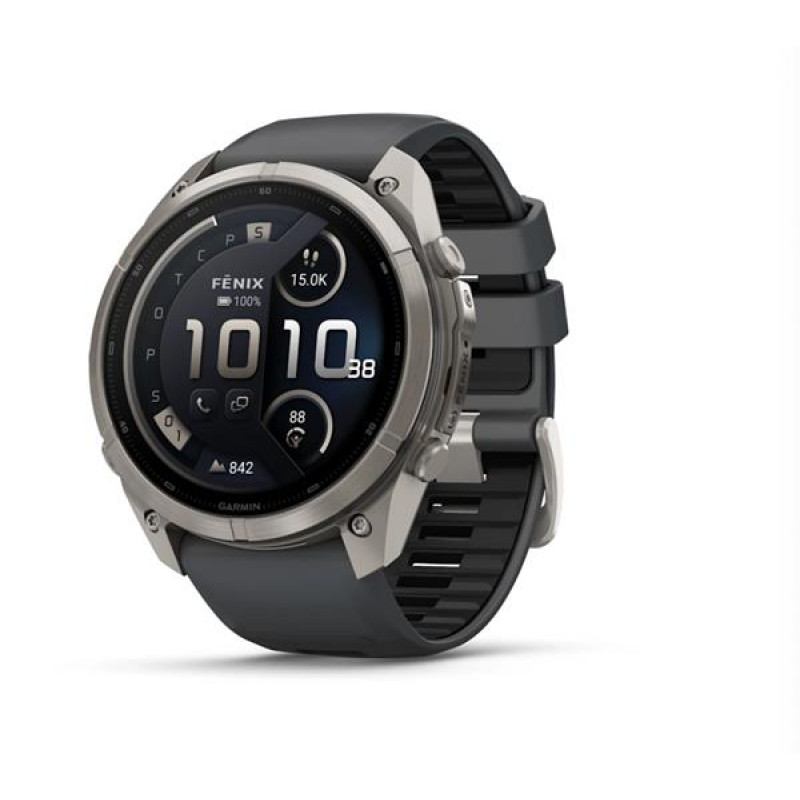 Smartwatch Garmin Fenix 9 Pro inReach, 51 mm, cassa in titanio, cinturino in silicone grafite/nero