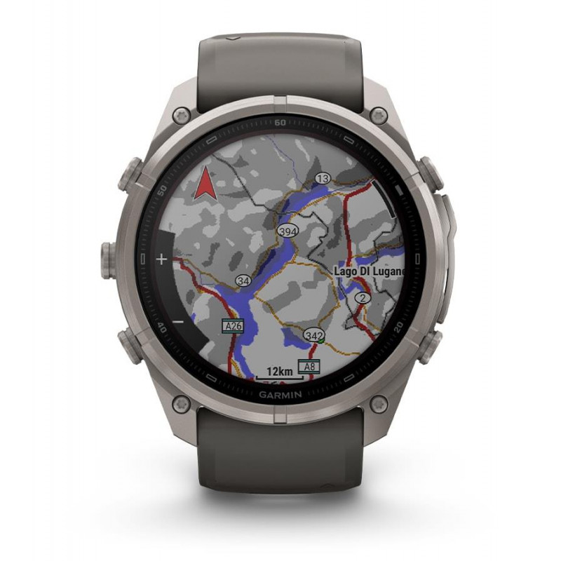 Smartwatch Garmin Fenix 9 Pro inReach, 51 mm, cassa in titanio, cinturino in silicone grafite/nero