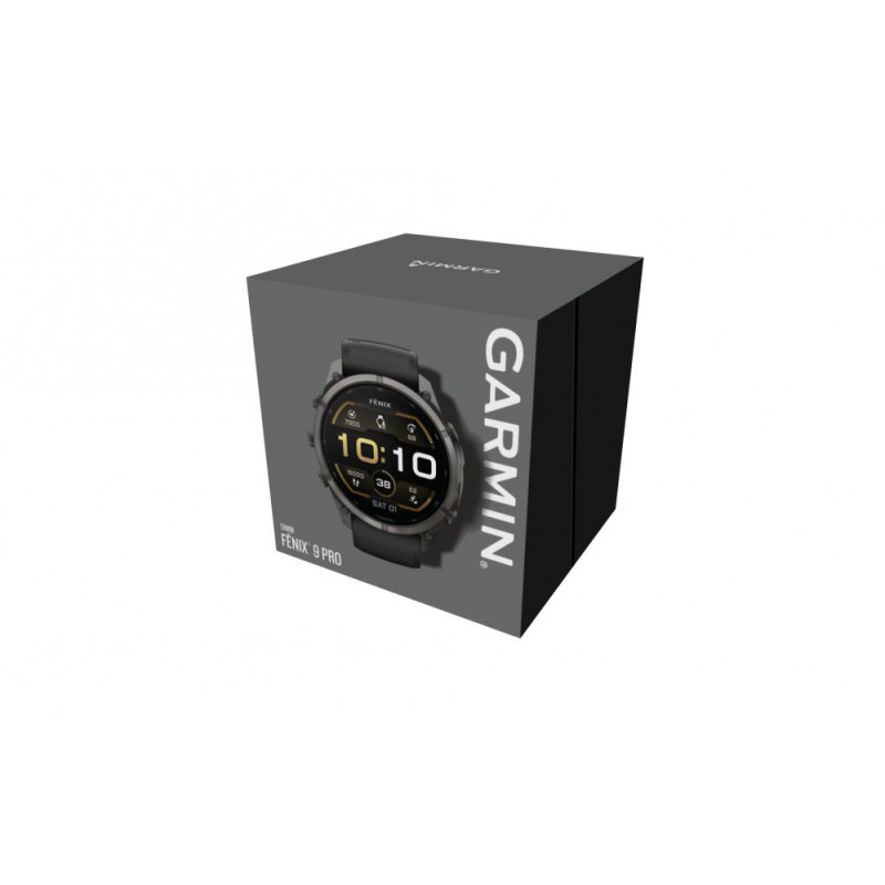 Smartwatch Garmin Fenix 9 Pro inReach, 51 mm, cassa in titanio, cinturino in silicone grafite/nero