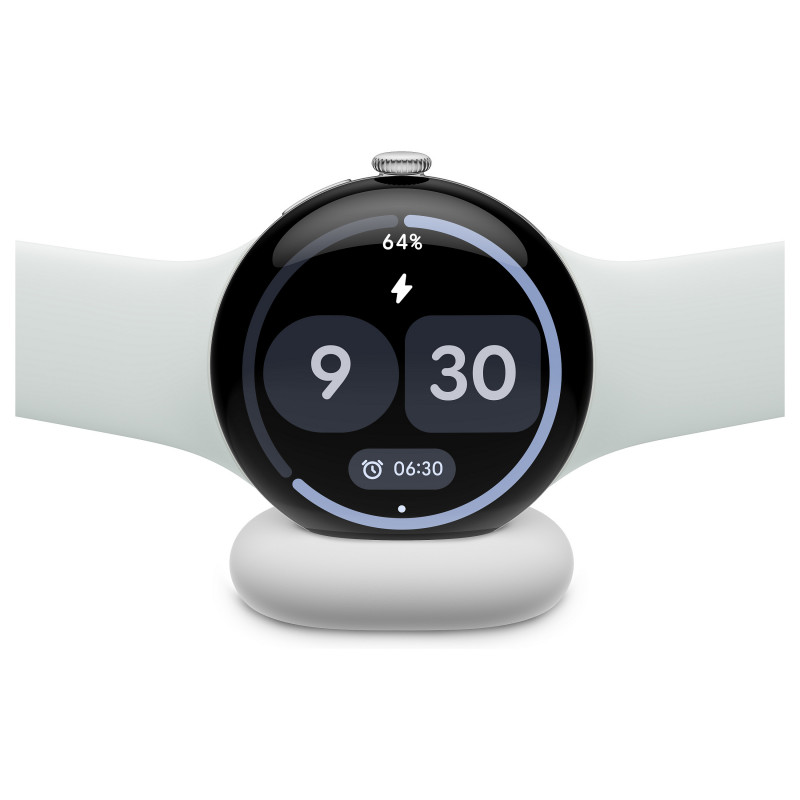 Google Pixel Watch 5 WiFi smartwatch, 41 mm, Polished Silver / Fog, GA10898-DE