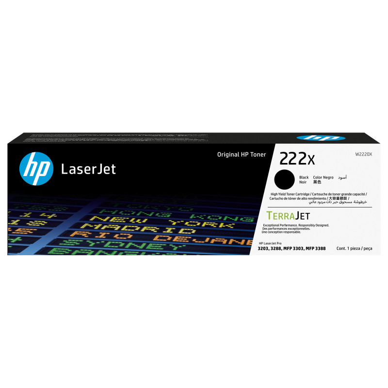 HP 222X W2220X cartuccia toner originale LaserJet ad alta resa, nera