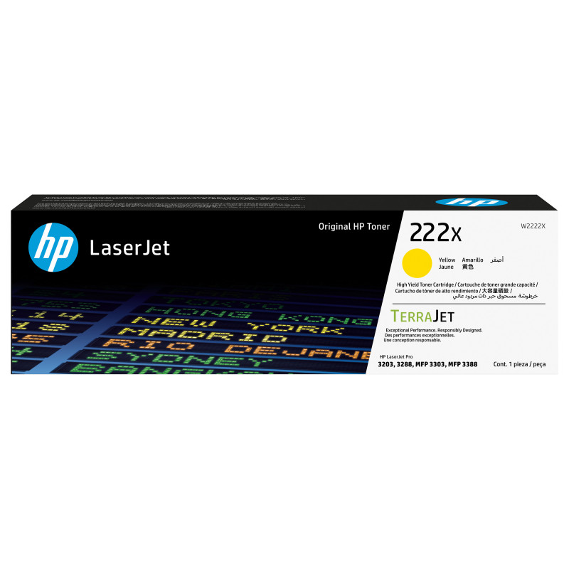 HP 222X W2222X cartuccia toner originale LaserJet ad alta resa, gialla