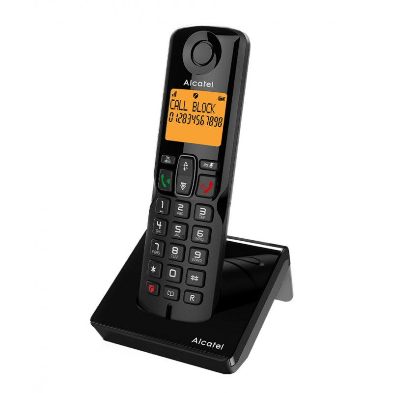 Alcatel S280 EWE telefono cordless DECT con vivavoce, nero