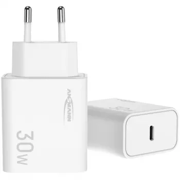 Ansmann Home Charger HC130PD caricabatterie USB, 1x USB-C, PPS, PD, Quick Charge, 30 W, bianco