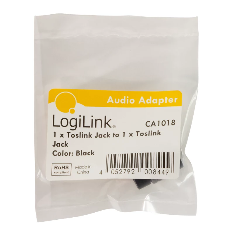 LogiLink CA1018 adattatore audio Toslink, Toslink femmina a Toslink femmina, nero