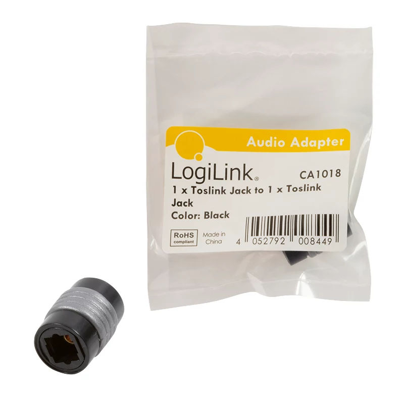 LogiLink CA1018 adattatore audio Toslink, Toslink femmina a Toslink femmina, nero